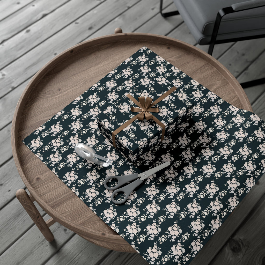 Floral Wrapping Paper, Painted Flowers Gift Wrap, Wrapping Paper Roll, Gift Packaging, Present Decoration, Floral Pattern, Christmas florals