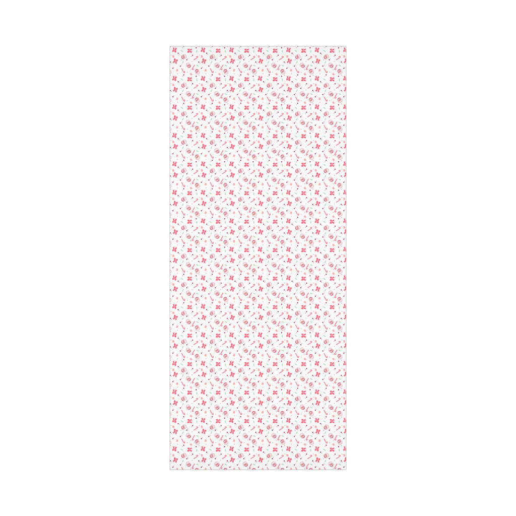 Wrapping Papers, Christmas Gift Wrap with Pink Santa, Bows and Candy Canes, Holiday Wrapping Sheets, Festive Xmas Wrap, Cute Packaging Paper