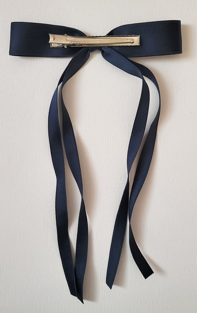 Navy Hair Bow