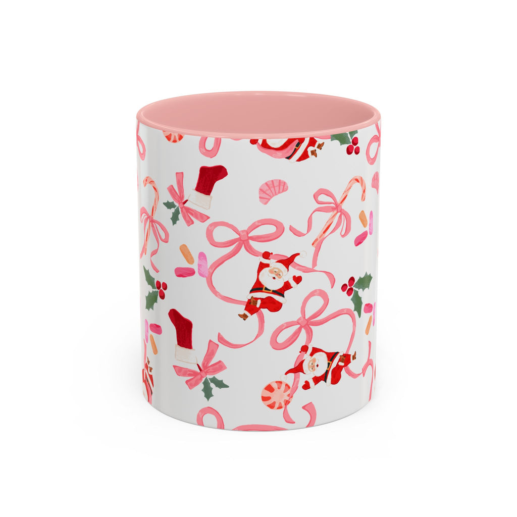 Coffee Mug - Santa, Bows and Sweet Treats Design