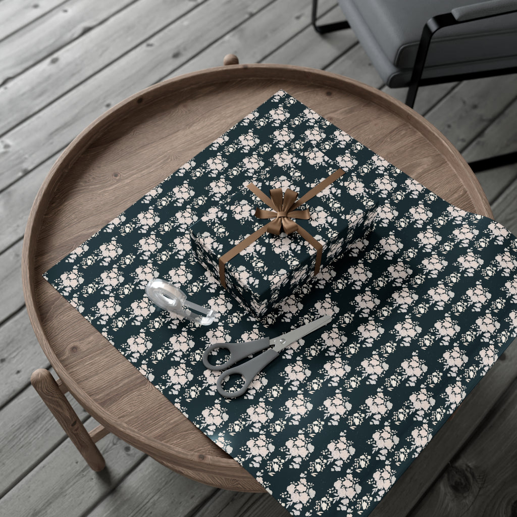 Floral Wrapping Paper, Painted Flowers Gift Wrap, Wrapping Paper Roll, Gift Packaging, Present Decoration, Floral Pattern, Christmas florals