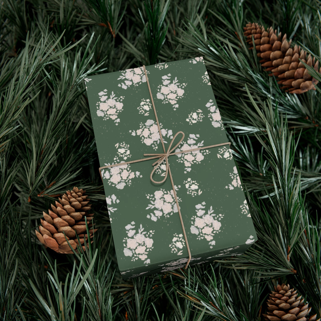 Wrapping Paper Set - Green Floral Design