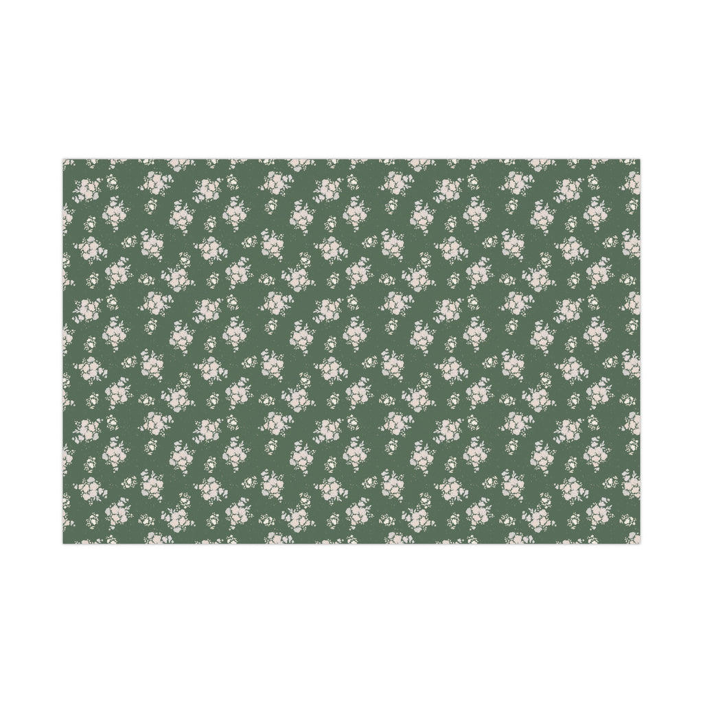 Wrapping Paper Set - Green Floral Design