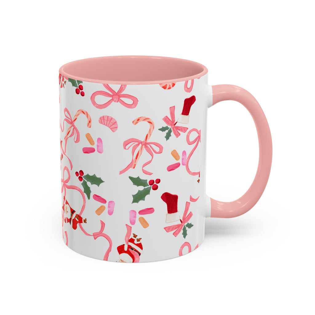 Coffee Mug - Santa, Bows and Sweet Treats Design