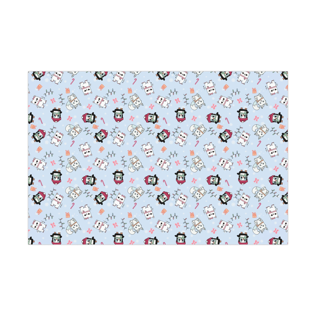 Wrapping Papers, Holiday Gift Wrap, Christmas Animal Print, Winter Wonderland Theme, Polar Bear Penguin Arctic Fox Design
