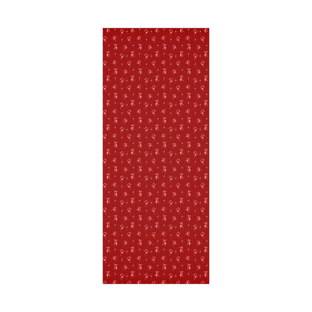 Wrapping Paper - Red Santa's and Pink Bows Design