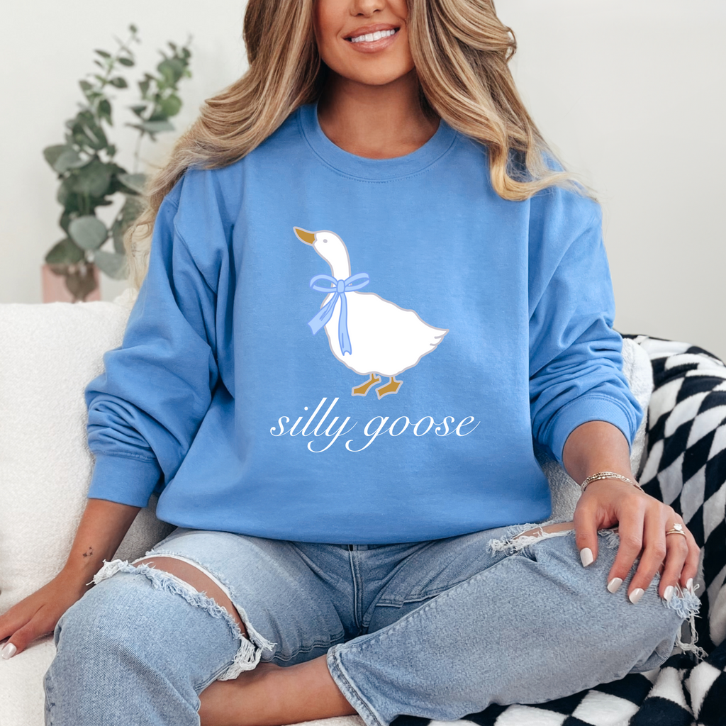 Silly Goose Crewneck Sweatshirt, Vintage Inspired 80s 90s Sweatshirt, Retro Quirky Bird Pullover, Fun Animal Sweater, Goose Sweater