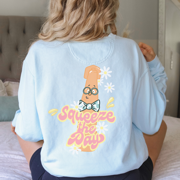Squeeze the day sweatshirt, Squeeze Juice Bottle Sweatshirt