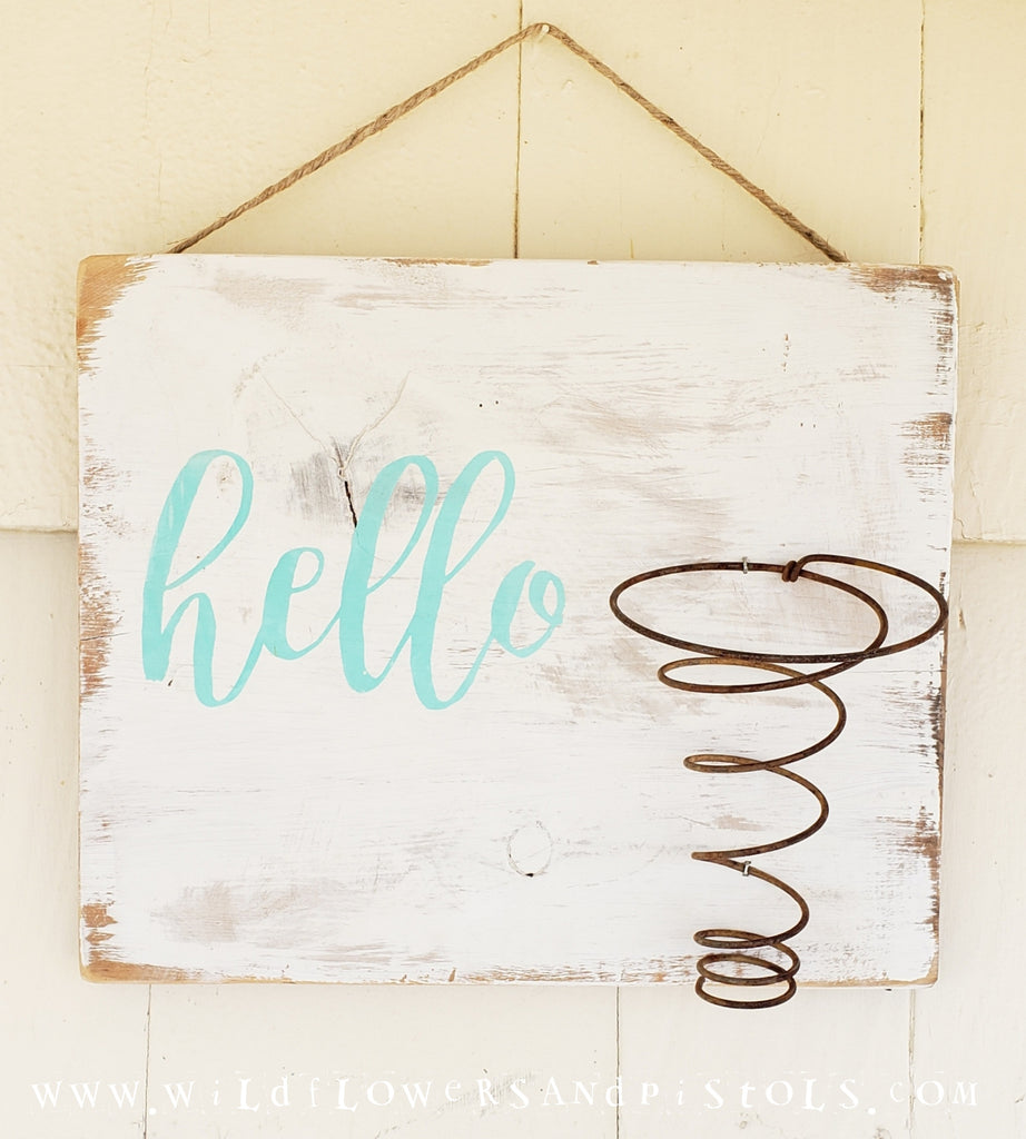 Bed Spring 'hello' Sign