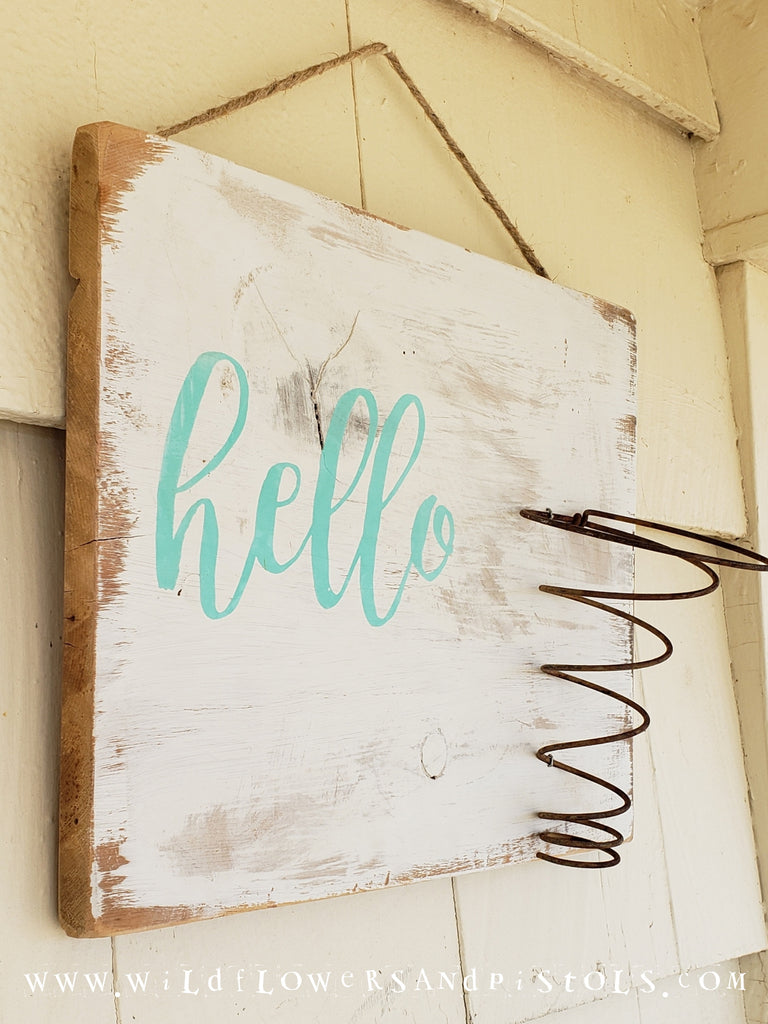 Bed Spring 'hello' Sign