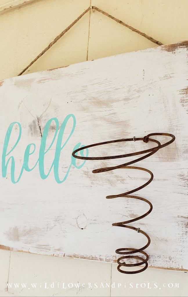 Bed Spring 'hello' Sign