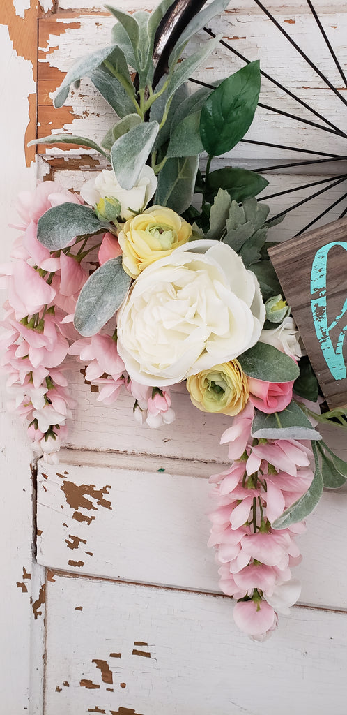 Black Bicycle Wheel Wreath