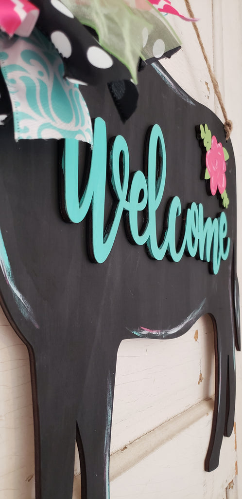 Cow 'Welcome' Door Hanger