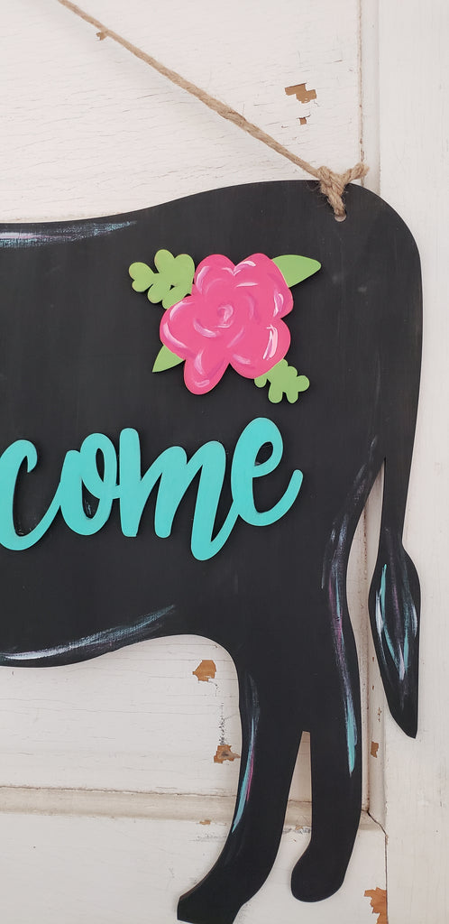 Cow 'Welcome' Door Hanger