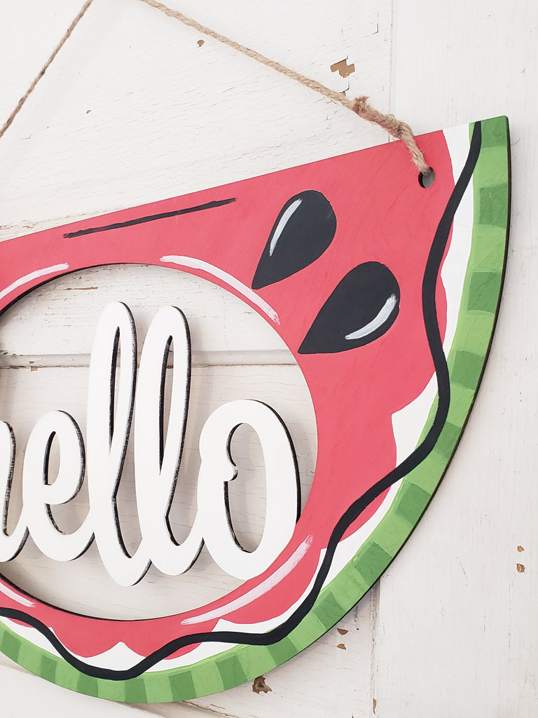 'Hello' Watermelon Door Hanger