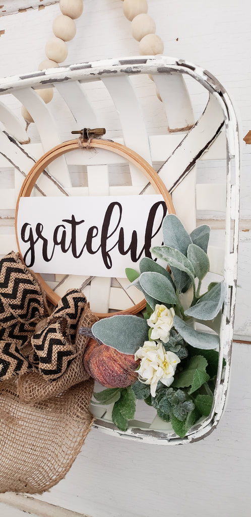 'Grateful' Tobacco Basket Wreath