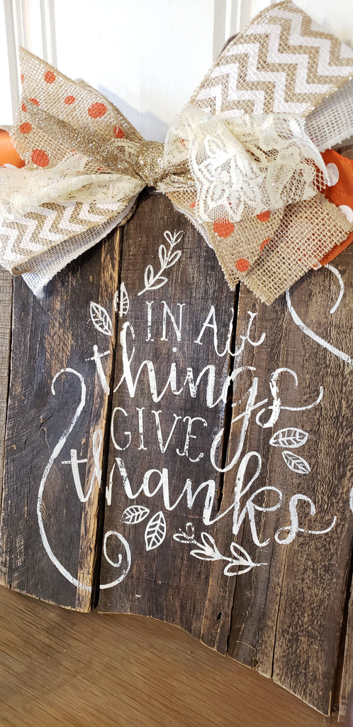 'Give Thanks' Pallet Pumpkin