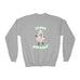 Kids Christmas Tree Cake Youth Crewneck Sweatshirt, Treat Yourself Holiday Sweatshirt, Festive Children's Jumper, Christmas Treat