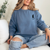 Cat Embroidered Sweatshirt, Cat Lovers Sweater, Cat Enthusiast Sweatshirt, Book lovers, Book Enthusiast Sweatshirt