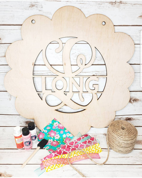 Flower Monogram Door Hanger DIY Kit