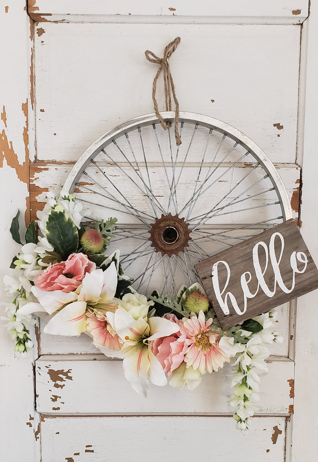 White Lily Bicycle Wreath