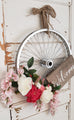 White and Pink Bicycle Wreath
