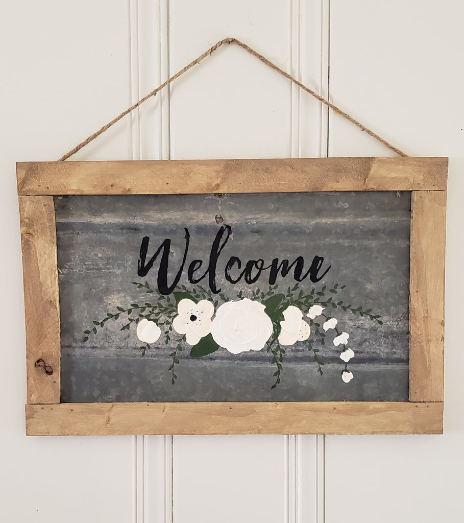 Small Tin Welcome Sign