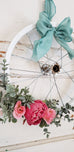 Small Pink Peony Bicycle Wreath
