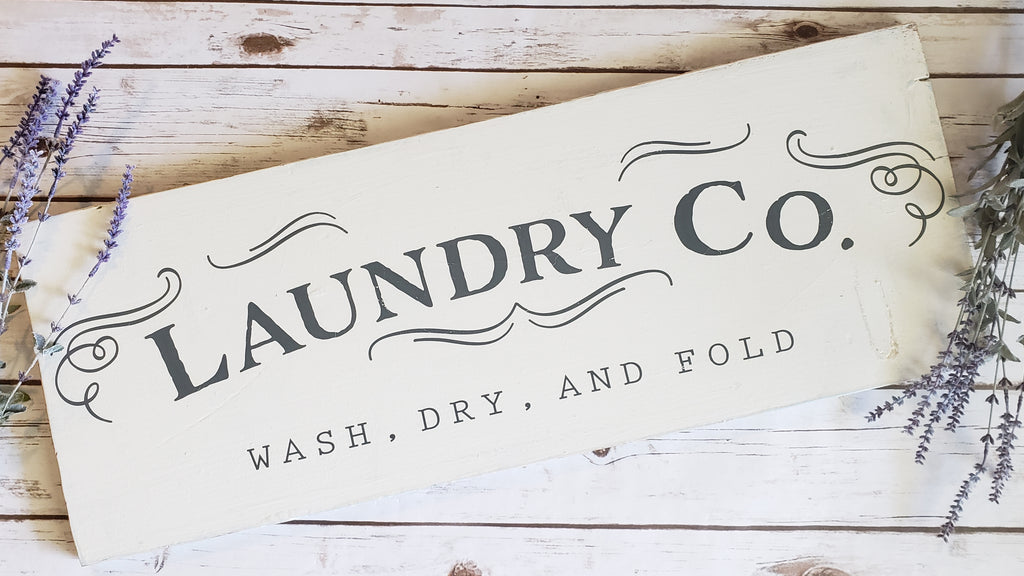 Wood Laundry Sign