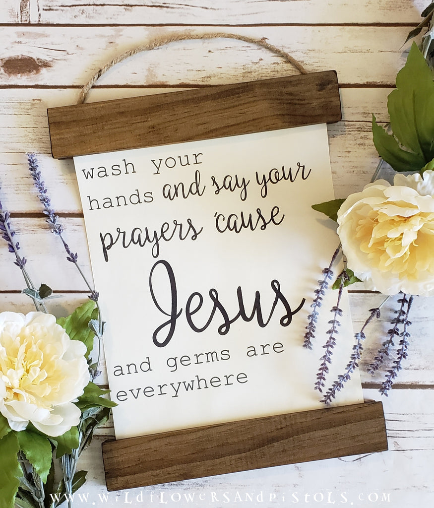 Jesus and Germs Canvas Sign