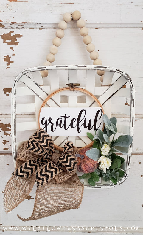 'Grateful' Tobacco Basket Wreath