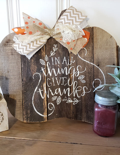 'Give Thanks' Pallet Pumpkin