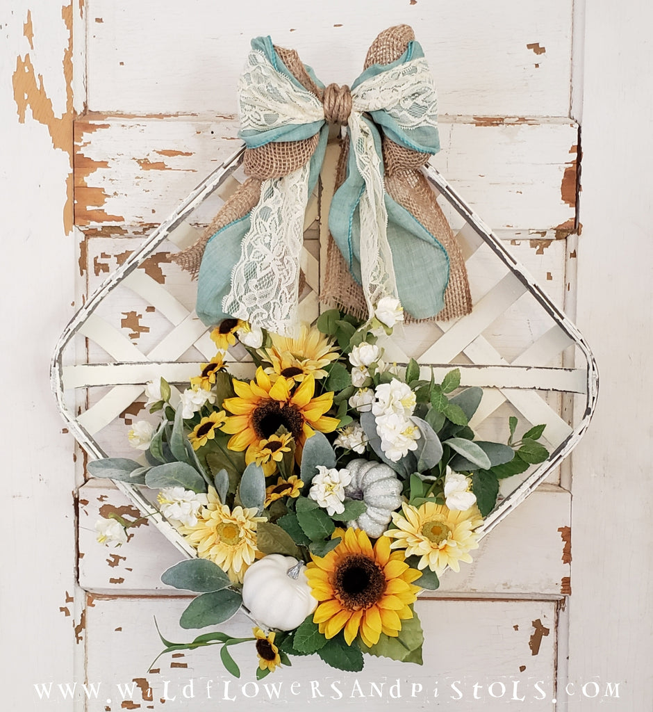 Sunflowers Tobacco Basket Wreath