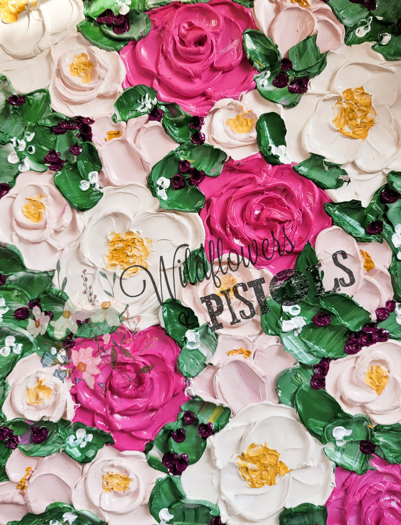 Roses and Peonies Phone Wallpaper (Digital Download)