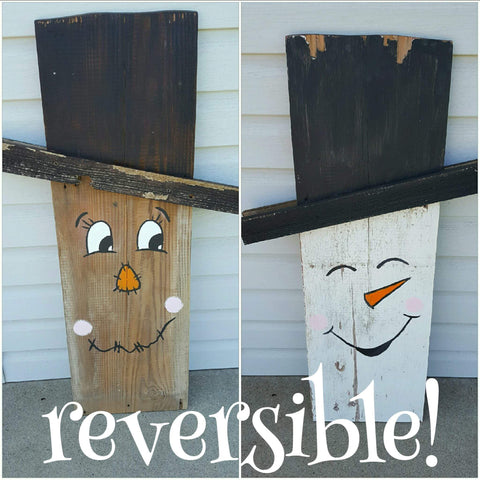 Reversible Scarecrow and Snowman Sign Class!