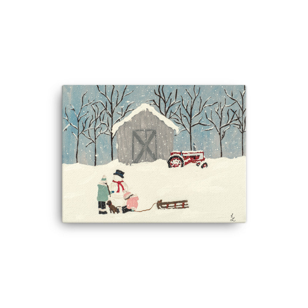 Christmas On the Farm Canvas Print